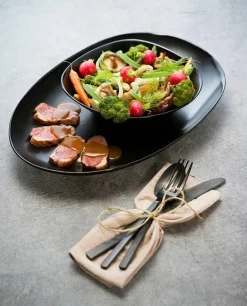 Cosy & Trendy Teller Vongola Blacky schwarz 28 x 25,8 x 3,5 cm