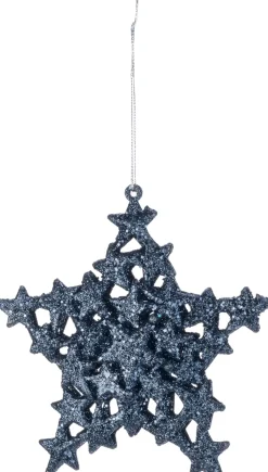Cosy@Home Weihnachtsbaumschmuck Stern blau 16 x 16 cm