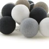 Cotton Ball Lights Lichterkette Shadow Starterset grau / weiß 7,4 m mit 20 Lampen