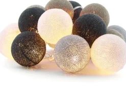 Cotton Ball Lights Lichterkette Shadow Starterset grau / weiß 7,4 m mit 20 Lampen