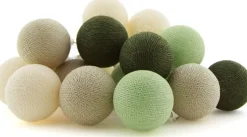 Cotton Ball Lights Lichterkette Frog Starterset creme / grün 7,4 m mit 20 Lampen