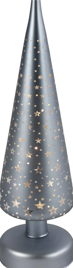 Countryfield Weihnachtsdeko Baum beleuchtet Bomont silber 8 LEDs warmweiß 9 x 9 x 30 cm