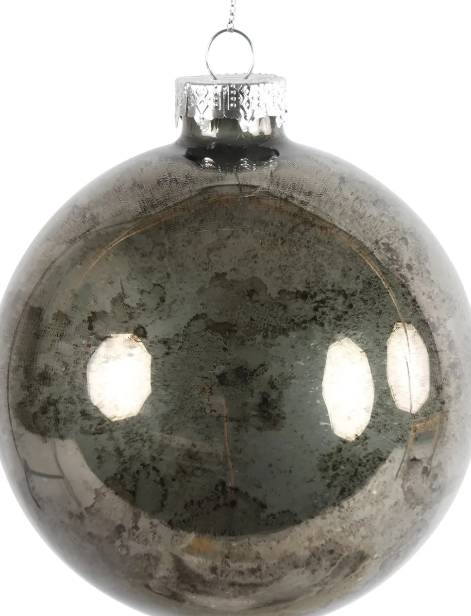 Countryfield Weihnachtskugel Rosalin anthrazit D 8 cm