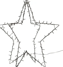 3D Weihnachtsstern schwarz beleuchtet mit 120 LEDs warmweiß D 77 cm