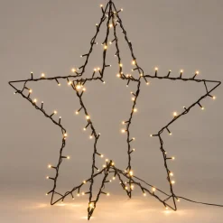 3D Weihnachtsstern schwarz beleuchtet mit 120 LEDs warmweiß D 77 cm