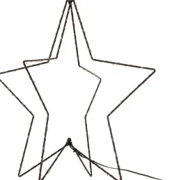 3D Weihnachtsstern schwarz beleuchtet mit 60 LEDs klassisch warm D 51 cm