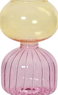 Decoris Vase Happy rosa / gelb D 11,5 H 19,5 cm