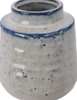 Decoris Vase weiß / blau D 10,5 H 11 cm
