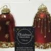 Decoris Weihnachtsbaumschmuck Uhr bordeaux D 6,5 H 8 cm 2 St.