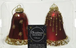 Decoris Weihnachtsbaumschmuck Uhr bordeaux D 6,5 H 8 cm 2 St.