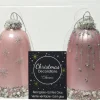 Decoris Weihnachtsbaumschmuck Uhr hellrosa D 6,5 H 8 cm 2 St.