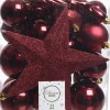 Decoris Weihnachtsbaumschmuck Marilene dunkelrot 33 St.