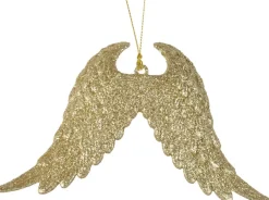 Decoris Weihnachtsbaumschmuck Flügel gold 10 x 16 x 2,5 cm