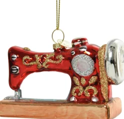 Decoris Weihnachtsbaumschmuck Nähmaschine mehrfarbig 10 x 3,5 x 6,5 cm