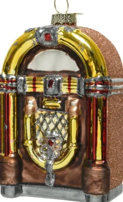 Decoris Weihnachtsbaumschmuck Jukebox braun 7 x 4 x 11,5