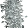 Decoris Weihnachtsgirlande Lametta silber D 10 H 270 cm