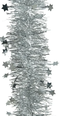 Decoris Weihnachtsgirlande Lametta silber D 10 H 270 cm