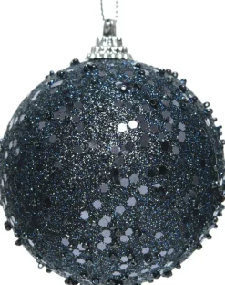 Decoris Weihnachtskugel blau D 8 cm