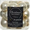 Decoris Weihnachtskugel creme D 2,5 cm 24 St.