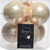 Decoris Weihnachtskugel creme D 8 cm 6 St.
