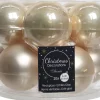 Decoris Weihnachtskugel creme D 6 cm 10 St.
