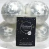Decoris Weihnachtskugel weiß Eislack D 7 cm 8 St.