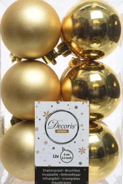 Decoris Weihnachtskugeln Set gold D 6 cm 12 St.