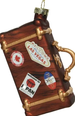 Decoris Weihnachtsbaumschmuck Koffer bronze 3,7 x 8 x 12 cm