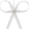 Decoris Weihnachtsbaumschmuck Schleife weiß 12 x 1,2 x 16 cm