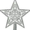 Decoris Weihnachtsbaumspitze silber 2,3 x 20 x 21,5 cm