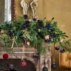 Decoris Weihnachtskugel blau D 8 cm