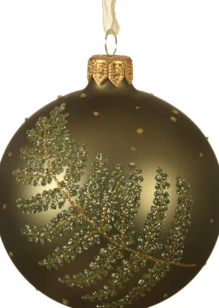 Decoris Weihnachtskugel grün D 8 cm