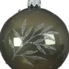 Decoris Weihnachtskugel grün / grau D 8 cm