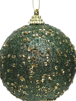 Decoris Weihnachtskugel grün D 8 cm