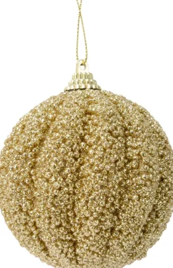 Decoris Weihnachtskugel hellgoud D 8 cm