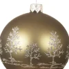 Decoris Weihnachtskugel moosgrün D 8 cm
