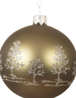 Decoris Weihnachtskugel moosgrün D 8 cm