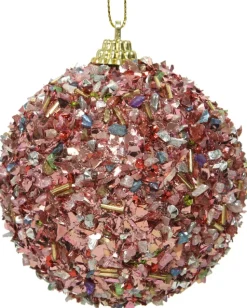 Decoris Weihnachtskugel rosa D 8 cm