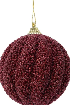 Decoris Weihnachtskugel rot D 8 cm