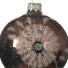 Decoris Weihnachtskugel Schneeflocke braun / beige D 8 cm