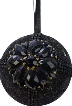 Decoris Weihnachtskugel schwarz D 8 cm