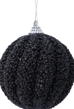 Decoris Weihnachtskugel schwarz D 8 cm