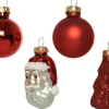 Decoris Weihnachtskugeln & -schmuck Set rot 2,8 x 2,7 x 6 cm 9 St.