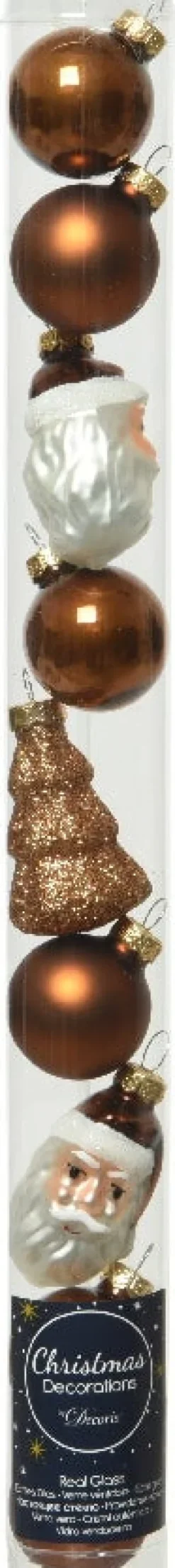 Decoris Weihnachtskugeln braun 2,8 x 2,7 x 6 cm 9 St.