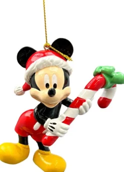 Disney Weihnachtsanhänger Micky Maus und Freunde Mickey mit Zuckerstange 6 x 4,5 x 9 cm