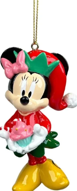 Disney Weihnachtsanhänger Micky Maus und Freunde Minnie mit Muffin 5 x 4 x 9 cm