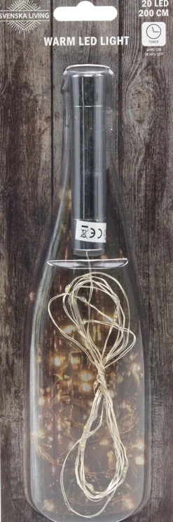 Drahtlichterkette Korken 2 m mit 20 LEDs warmweiß