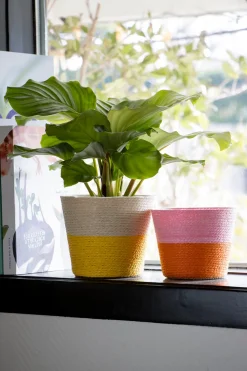 Duif Pflanzkorb Riley naturell / gelb D 14 H 11 cm