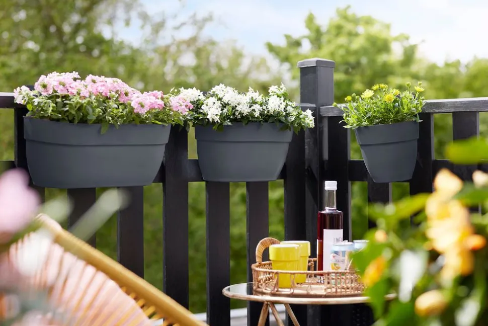 Elho Balkonkasten Vibia Easyhanger anthrazit 20,5 x 24,1 x 26,5 cm