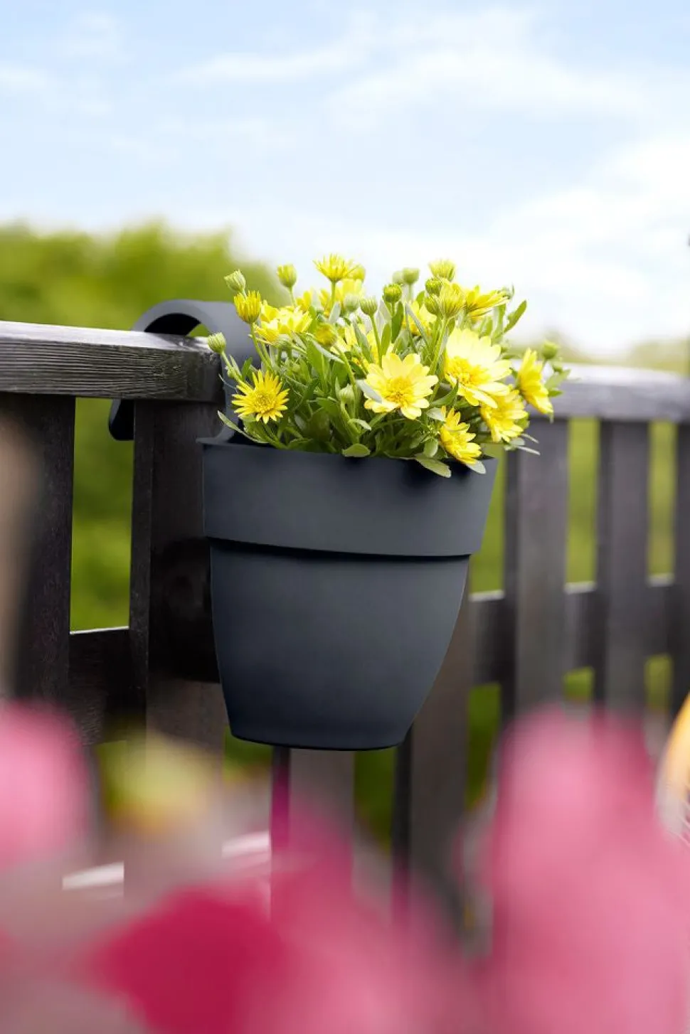 Elho Balkonkasten Vibia Easyhanger anthrazit 20,5 x 24,1 x 26,5 cm